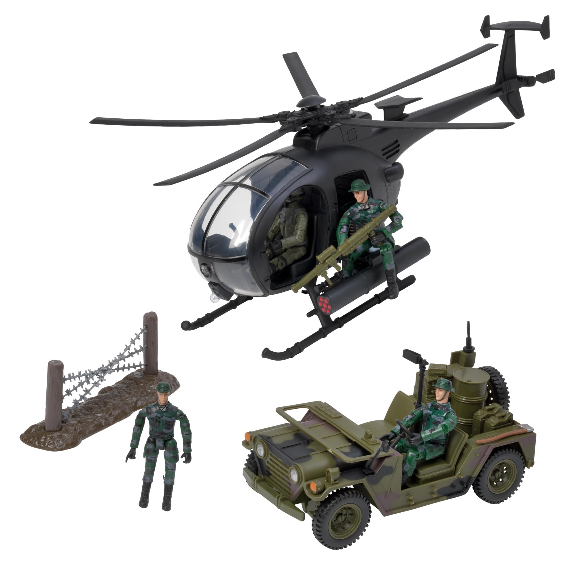 WORLD PEACEKEEPERS from Peterkin | Aerial Assault Team set including vehicles, fully articulated military figures and accessories | 1:18 Scale | Action Figures & Accessories | Ages 3+