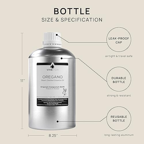 Miniatura 2 de VINEVIDA Aceite esencial de orégano  Aceite de orégano sin diluir  Aceite esencial de galón a granel para hacer jabón seguro para la piel  Aromas de