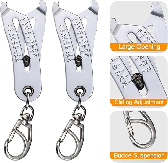 YOXIER Thread Checker,Portable Precise Thread Size Checker Keychain,Upgrade Nut and Bolt Thread Checker Inch & Metric,Quick Hand Measuring Tool Nuts and Screws Thread Checker for Fast and Precise MEA