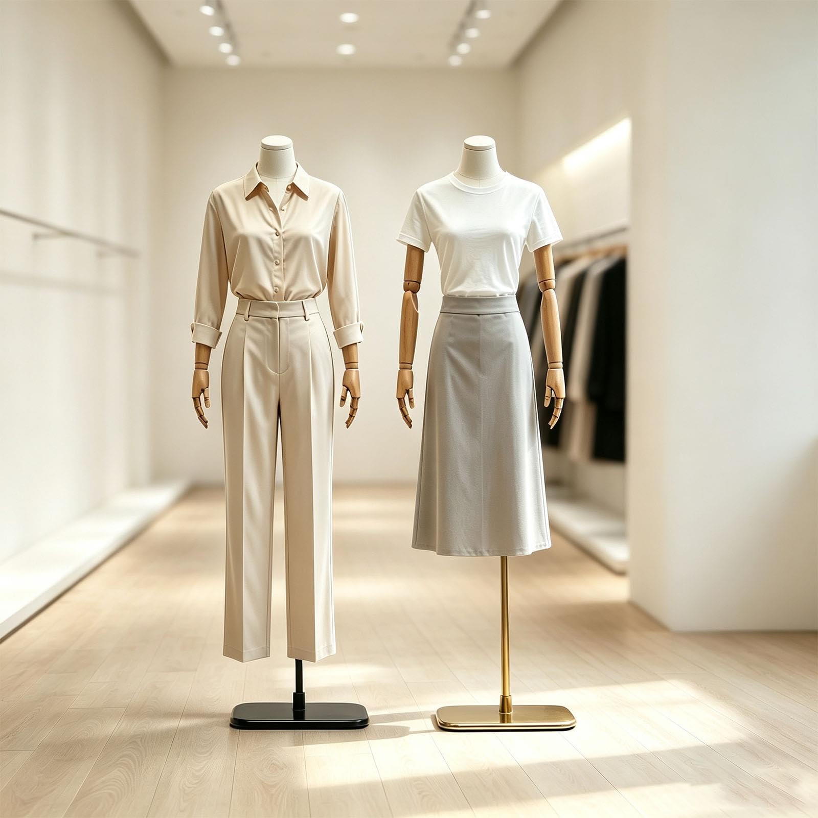Maniquí Torso Femenino, Soporte con Brazos Articulados Madera
