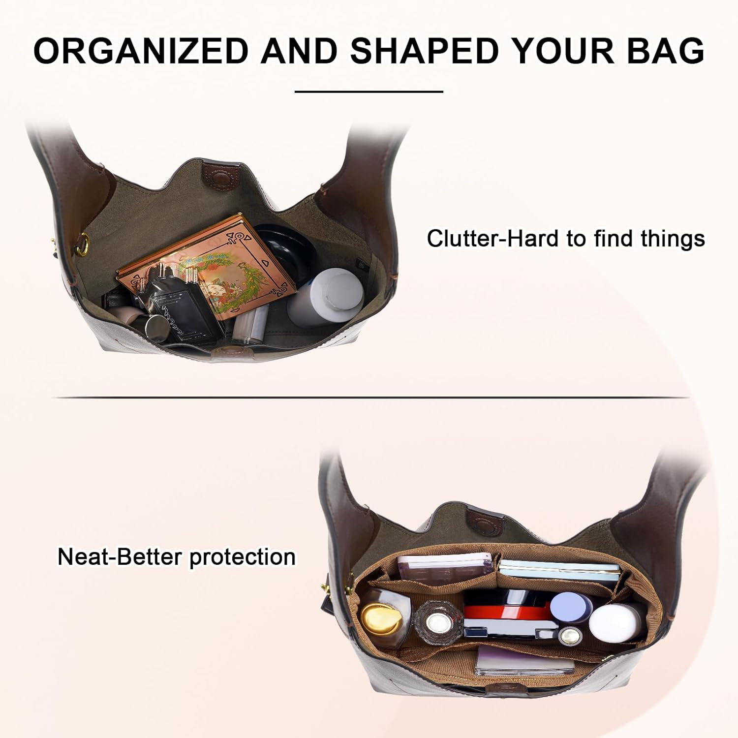 Paper Purse Organizer Inserts for brooklyn 28 Insert Keeps Tote Handbag (EarthColor)