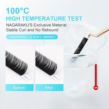 NAGARAKU Flat Ellipse Eyelash Extensions 0.15 D 8-15mm Mix Black Split Tip