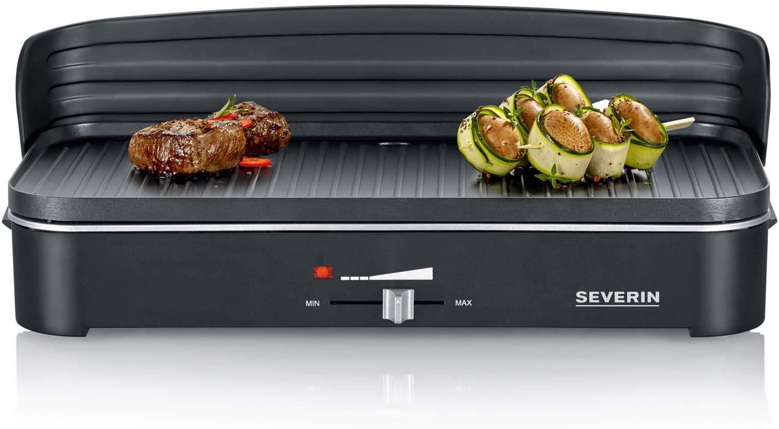 Severin PG 8552 2200W Barbecue / Table Grill (2200W Grill Surface 49.5 x 24 cm Long Power Line 1.4 m) Black