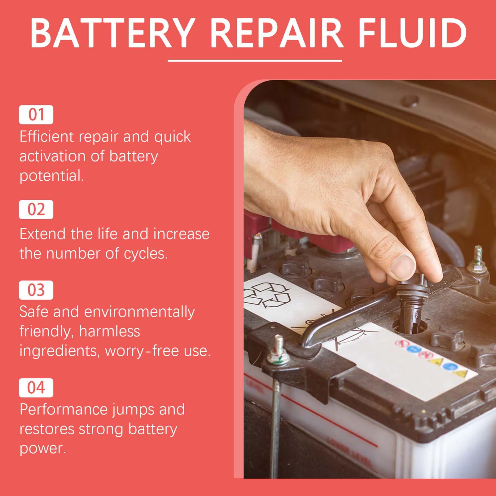Solución Ácida De Batería - Líquido Reparador De Batería De 100 Ml | Electrolito De Bateríaa Agua Desionizada Destilada Liquide De Réparation De Batterie Pour Batterie — view 4