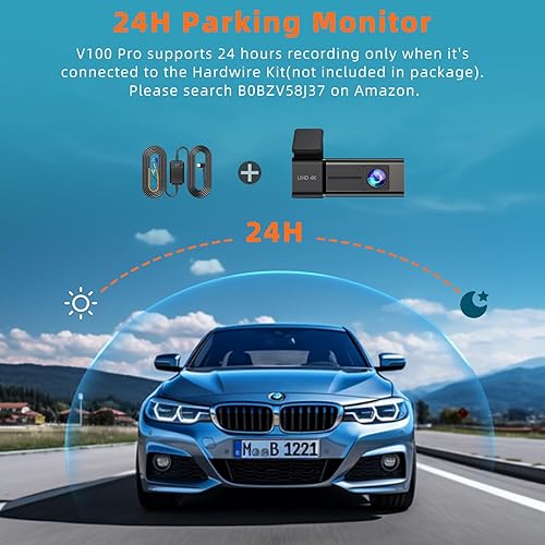 Miniatura 5 de Cámara de tablero 4K WiFi frontal para automóviles, cámara de automóvil E-YEEGER Mini con aplicación, cámara de tablero con modo de estacionamiento