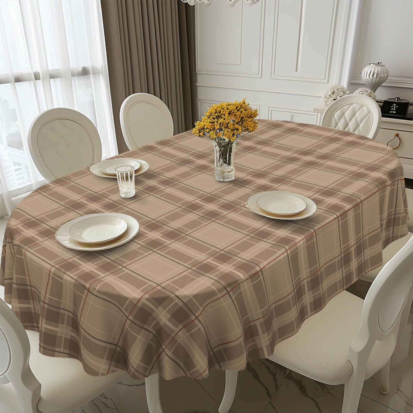 Bnejvif Nappe Ovale Moderne à Motif Géométrique Pour Intérieur