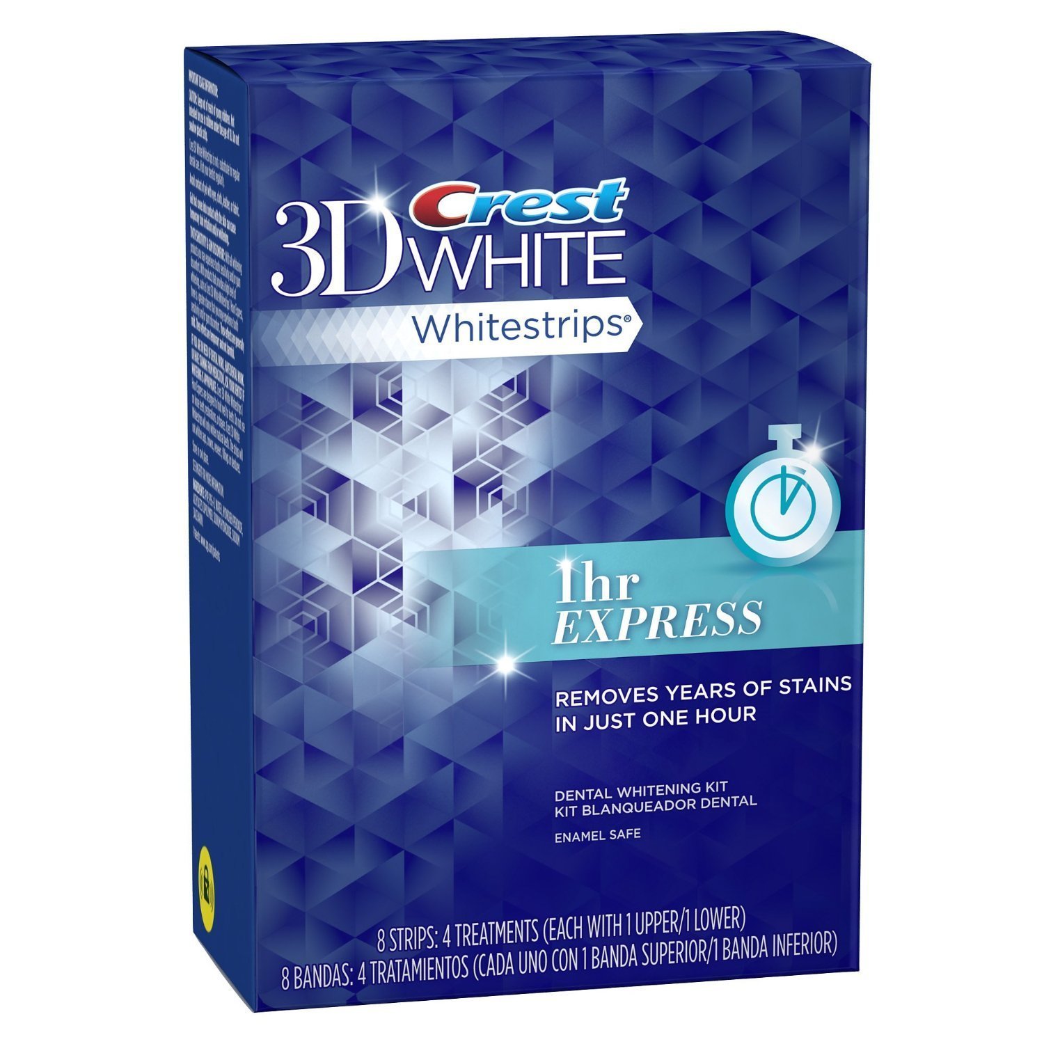 Crest 3d White 1-Hour Express Teeth Whitening Kit, 4 Treatments - 8 Strips (packaging may vary)