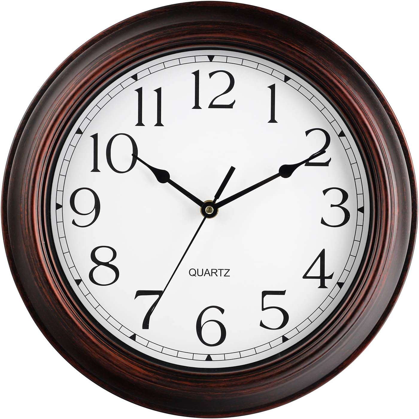 Wall Clock- Vintage Retro Rustic Round Style 12 Inch Wall Clocks, Battery Operated Non Ticking Silent Decorative for Living Room, Kitchen(Gold): Kitchen & Dining