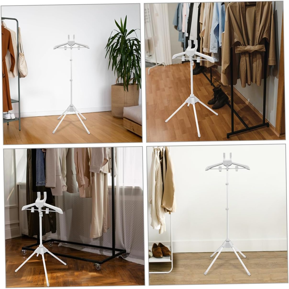 Luxshiny Foldable Ironing Clothes Rack Adjustable Height Metal Garment Steamer Bracket for Easy Ironing and Drying for Home and Travel