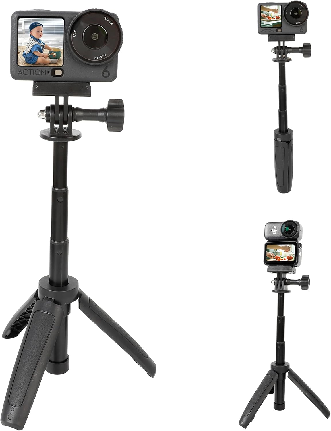 Pellking Quick Release Extension Rod Tripod for DJI Osmo Nano & Action 6 Camera,Mini Selfie Stick Tripod