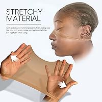 Vista 6 de Tinashe Invisable - Gorra de peluca HD, 4 unidades, alta transpirabilidad, ultrafina, elástica, calva para pelucas de encaje frontal