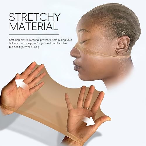 Miniatura 7 de Tinashe Invisable - Gorra de peluca HD, 4 unidades, alta transpirabilidad, ultrafina, elástica, calva para pelucas de encaje frontal
