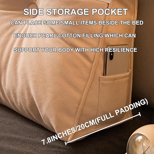 Miniatura 2 de Respaldo de cama triangular de color sólido, almohada de cabecera de forro polar, cojín de apoyo de posicionamiento para el hogar, dormitorio, cama