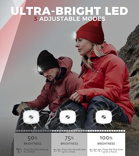 Miniatura 3 de Gorro LED unisex con luz, sombrero recargable, para el Día del Padre, regalos de papá para hombres, gorro de punto cálido, regalos de cumpleaños