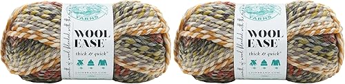 Vista 442 de Lion Brand Yarn Wool-Ease Thick & Quick Yarn - Hilo suave y voluminoso para tejer, ganchillo y manualidades, paquete de 3, Raisin Pasas