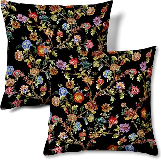 HMS Happy Memories Velvet Cushion Cases Square Decorative Throw Pillow Cover 45x45cm(18x18 Inch) Set of 2 for Couch Sofa Bed Living Room Bedroom (Color 12)