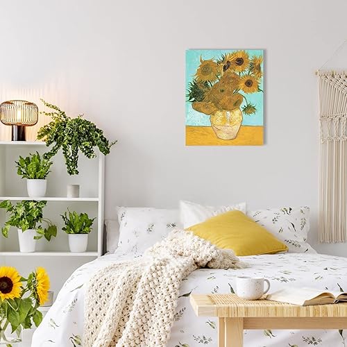 Miniatura 4 de Van Gogh - Lienzo decorativo para pared, diseño de doce girasoles, pintura al óleo, reproducción de cuadros, decoración de dormitorio, impresiones