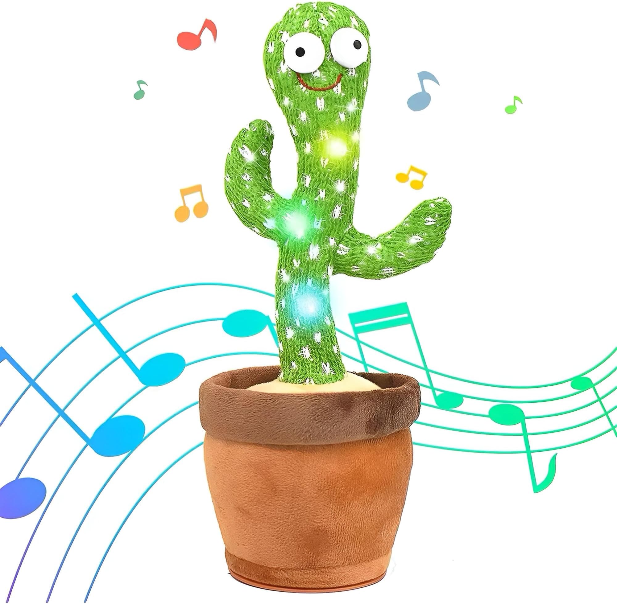 Dancing Cactus Toy, Comes With USB Charging Cable, Singing, Recording, And Talking Cactus Toy That Mimics And Repeats What You Say, Musical Plush Toy With Lights And Songs.