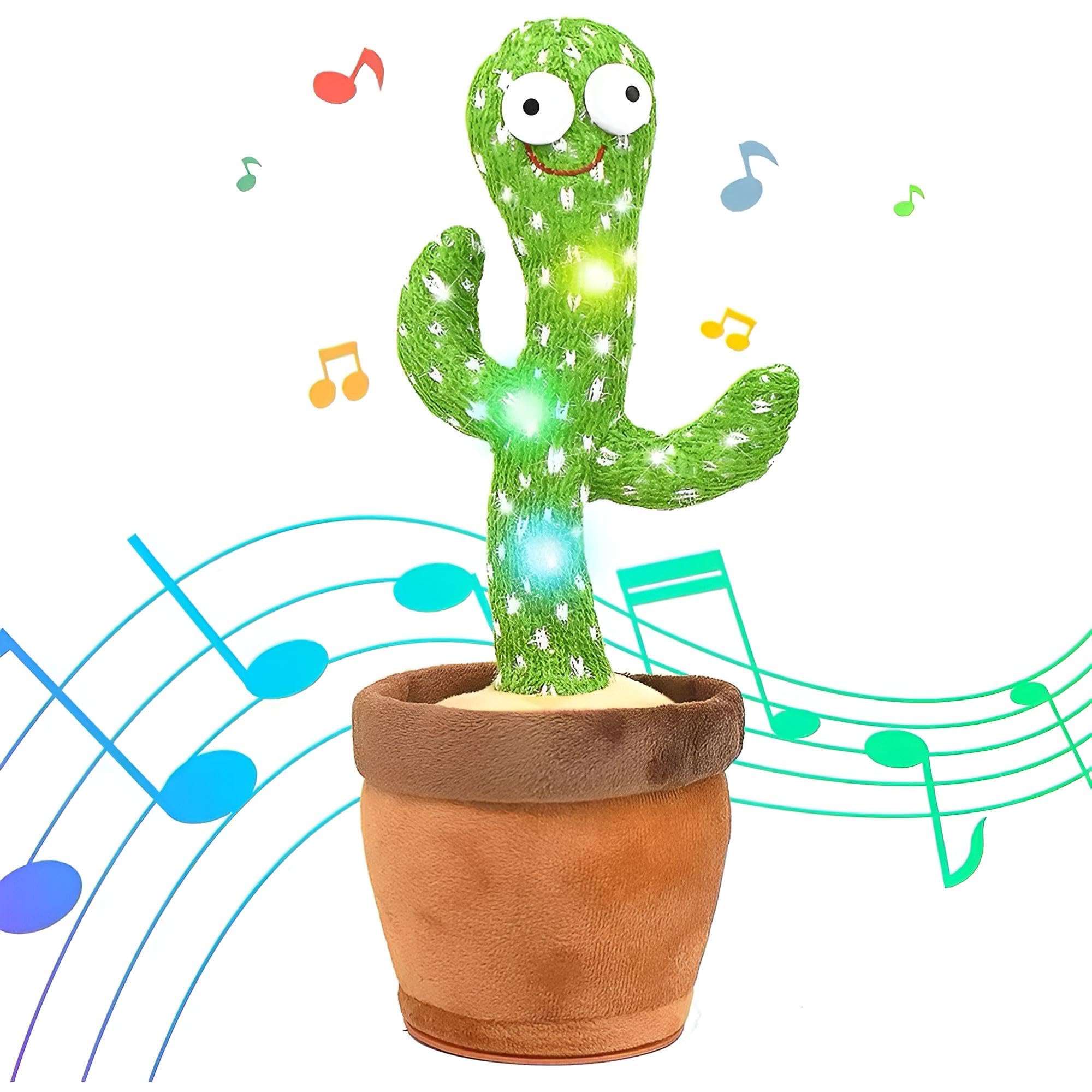 Dancing Cactus Toy, Comes With USB Charging Cable, Singing, Recording, And Talking Cactus Toy That Mimics And Repeats What You Say, Musical Plush Toy With Lights And Songs.
