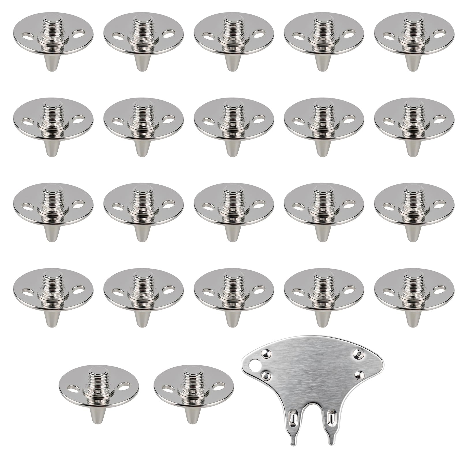 22PCS Replacement Metal Cricket Spikes Screw-In Studs Cleats Pins, 5.7mm Thread Spikes, Wear Resistant Durable Replacement Pins for Sprint Sports Short Running, Track and Cross Country Spikes Shoes