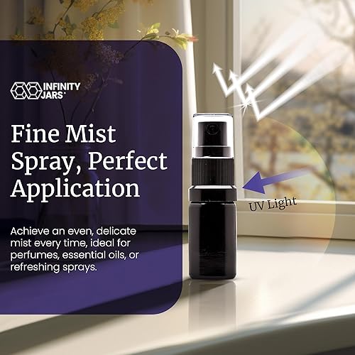 Miniatura 5 de Infinity Jars Botella de spray de niebla fina de vidrio ultravioleta negro de 0.2 fl oz (0.17 fl oz)