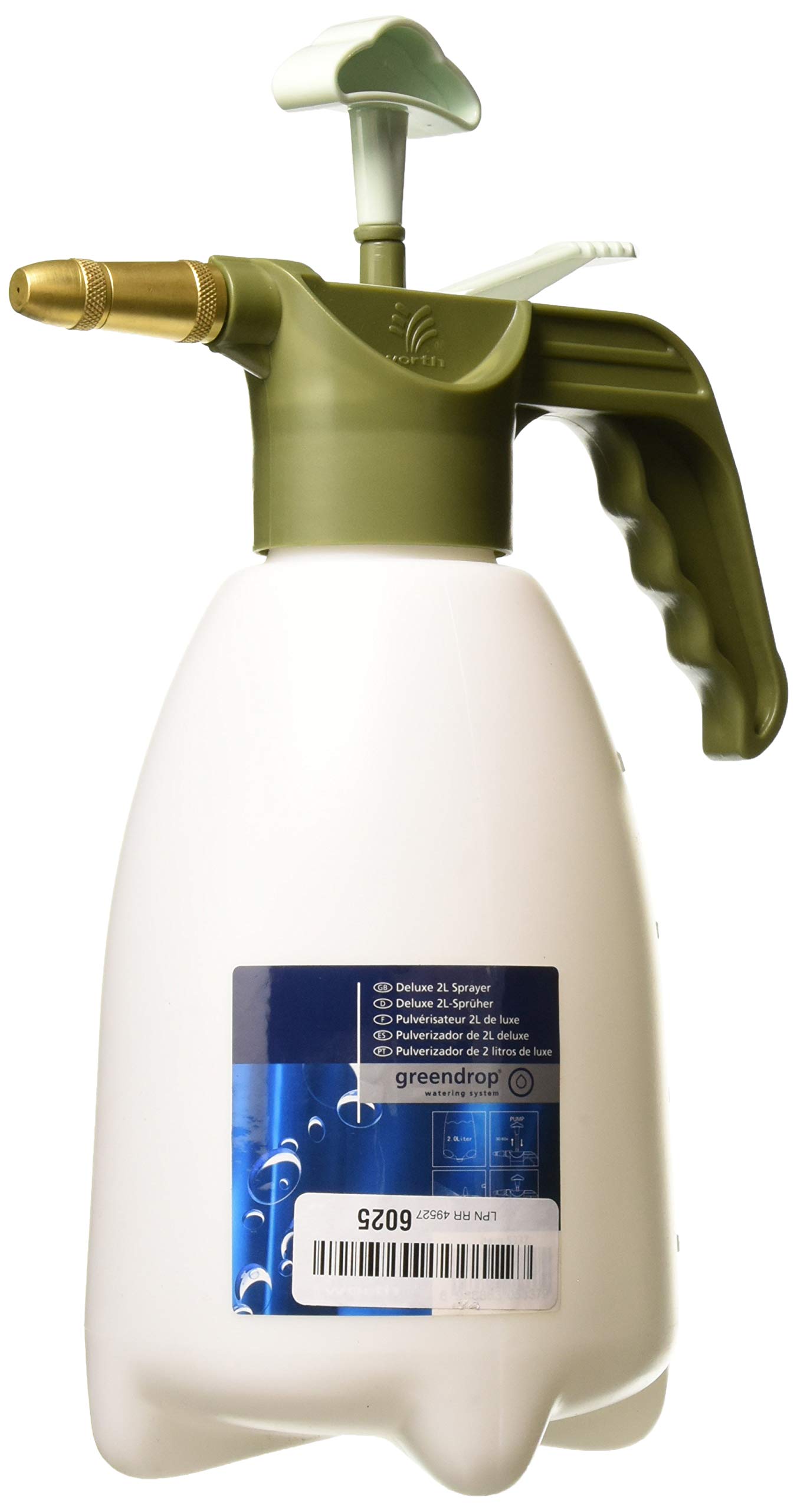 Worth Garden 0.5GAL (2 Liters) Pump Sprayer Handheld Pressure Mist Spray with Two Mode Adjustable Copper Nozzle for Indoor/Outdoor Flowers Herbs Vegetables #5337