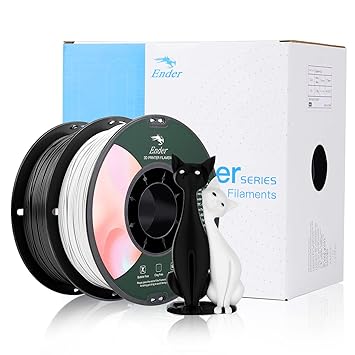 Creality 3D 1 Pack 1 Blacke 1 White PLA Filament 1.75mm 1KG 2.2 lbs 3D Printer Filament 3D Printer Accessories 1kg Spool ?