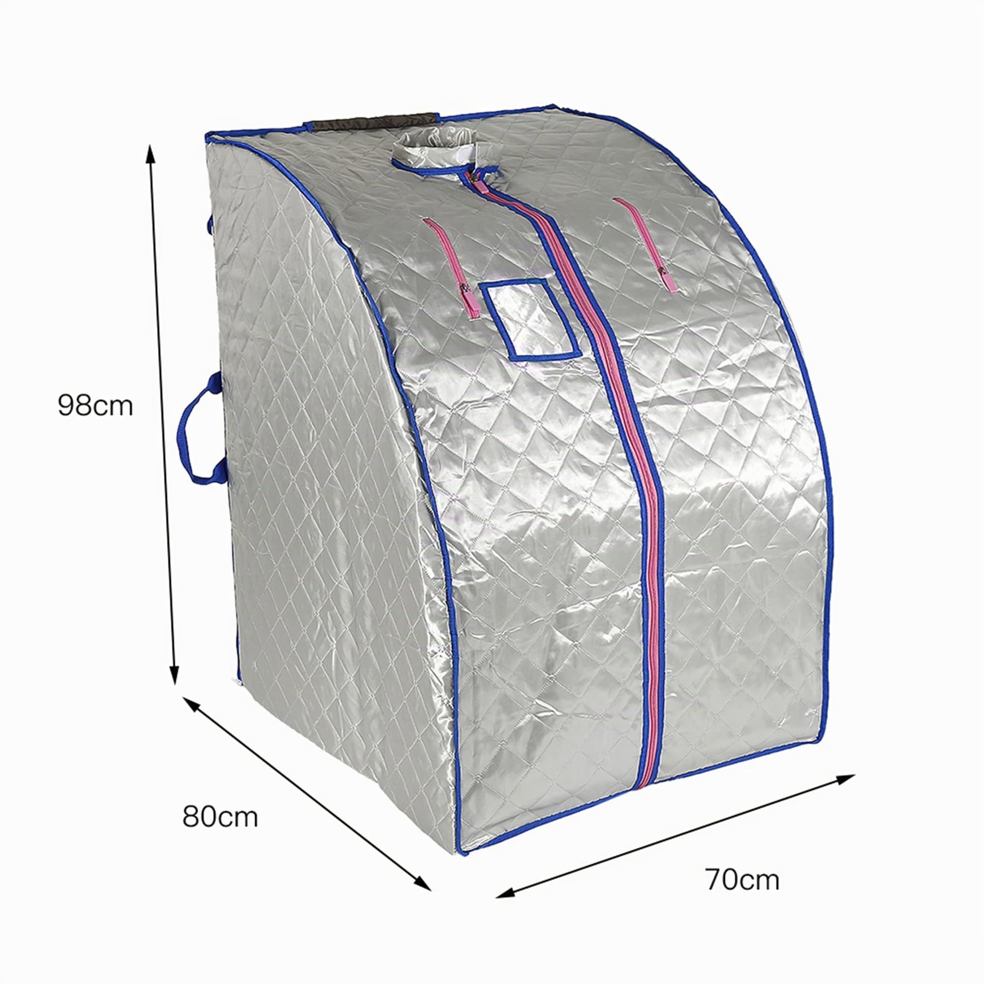 MINGYI Sauna Infrarouge à Sec Portable et Pliable, Sauna Complet du Corps, avec Chaise Pliable et Télécommande, Personnel Sauna pour la Maison, 80×70×98 cm (Argent)