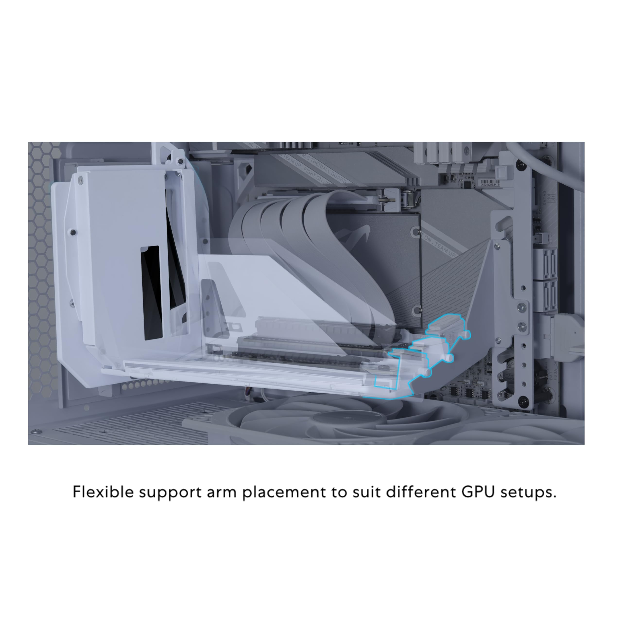Lian Li ATX PC Case 4 Slots Vertical GPU Kit (VG4v4) - Premium Gen 5 Riser Cable PCI-E 5.0 x16-200mm, PCIe 3.0/4.0 Compatible, Adjustable Position - Fits Most PC Cases (VG4v4 White) — view 5