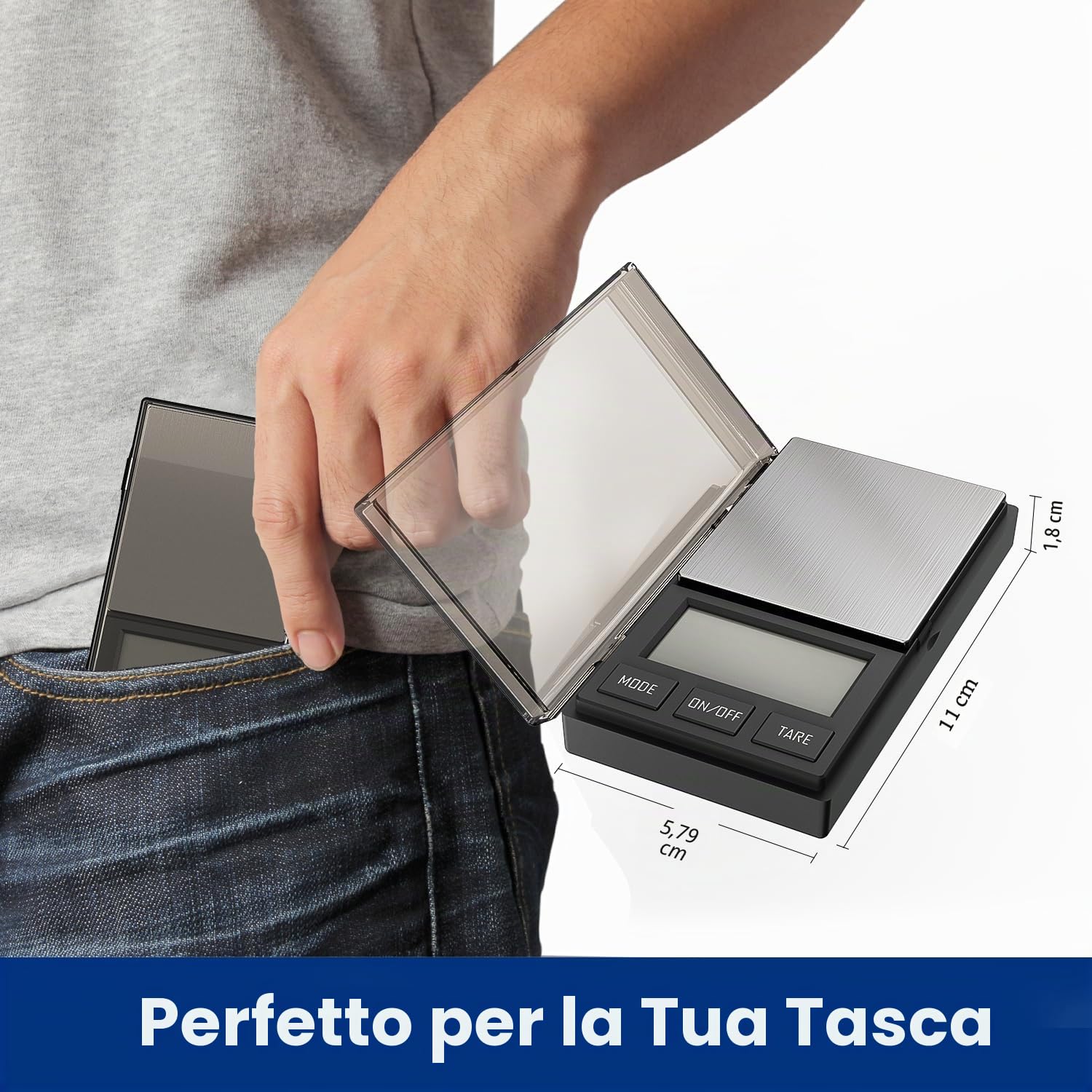 Bilancia di precisione, 1000 g/0,01 g bilancino precisione per oro, mini bilancia portatile, balance de monnaie 5 unità di misura, bilancia in grammi, bilancia d'oro, bilancia per gioielli