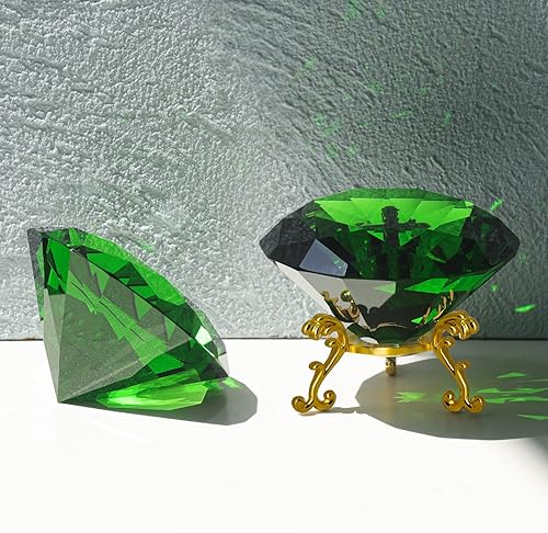 Miniatura 3 de SWTHONY Pisapapeles de diamantes de cristal, backgrand de diamante para imágenes de uñas, decoración de mesa de boda, diamante falso grande con base