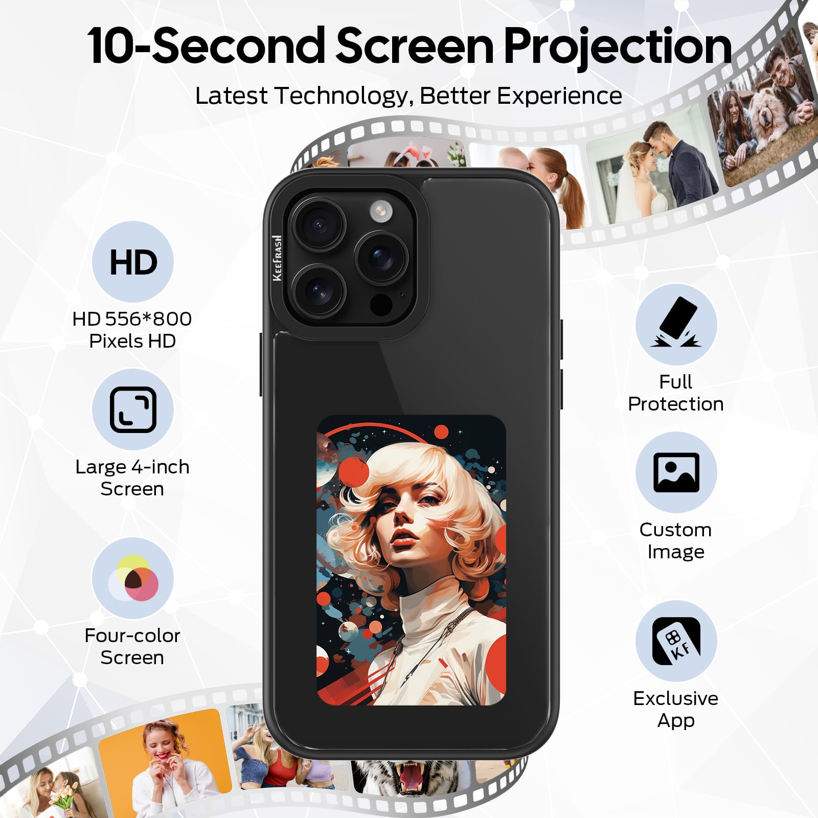 Keefrash Upgraded Smart Ink Phone Case 4-Color