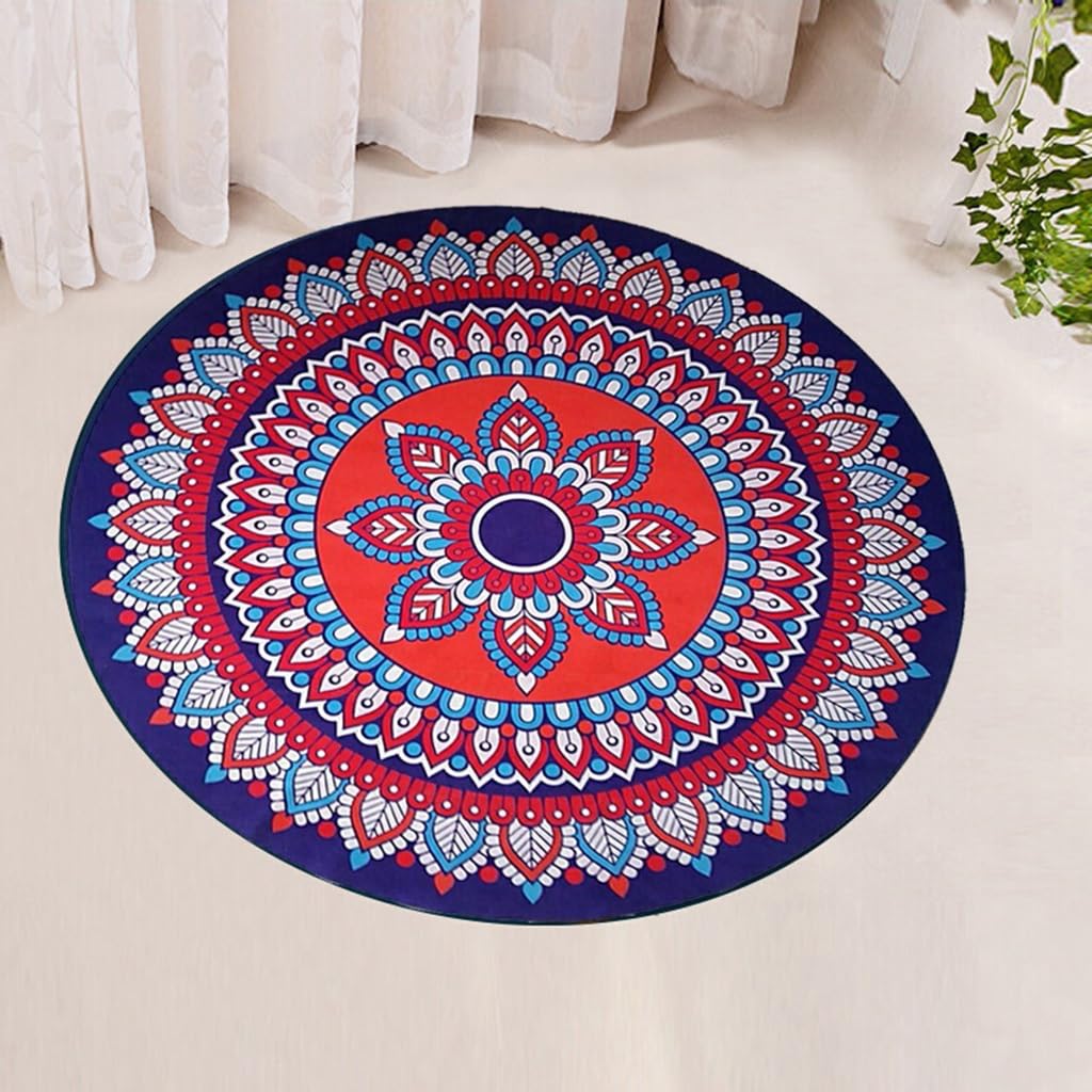 RajoNN Tappetino da Yoga Stampato Premium Tappetino da Meditazione Antiscivolo Mandala Tappetino da Meditazione Spesso 5 mm 55 * 55 Pollici per Pilates, Sport all'Aria Aperta