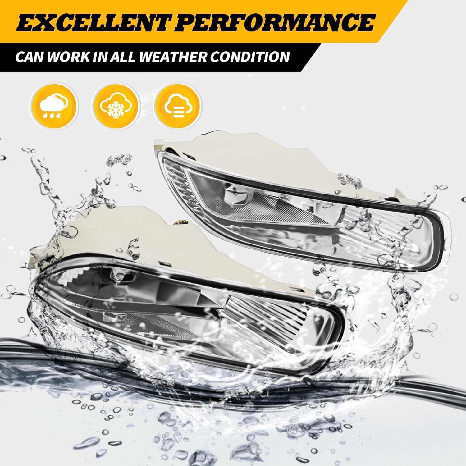 Front Bumper Fog Lights Pair Compatible with Corolla 2003 2004 Left & Right Halogen Fog Light Passenger & Driver Side 81220-02060 81210-02060