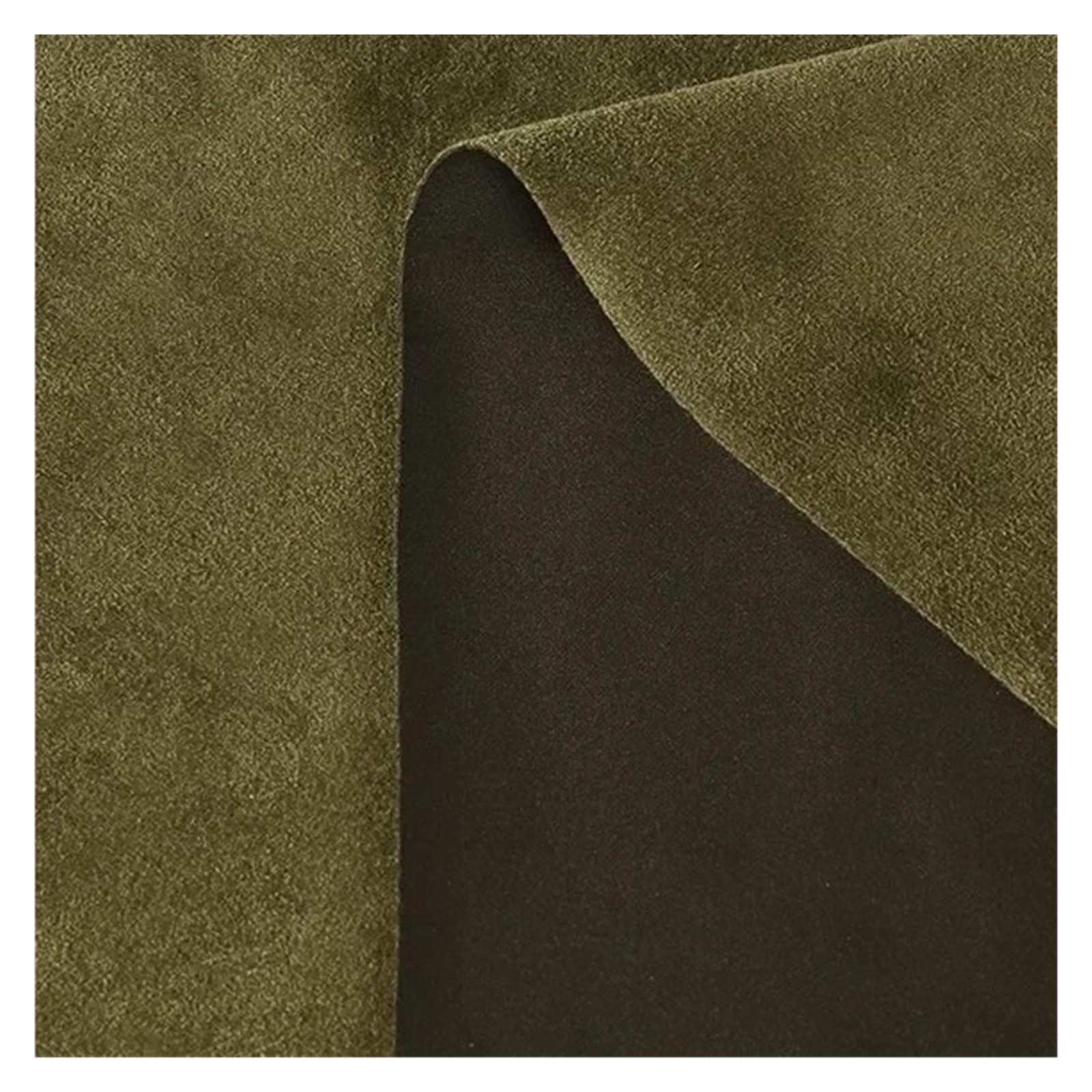 FIgpmwld Faux Suede Fabric, Elastic Suede Fabric for Sewing, Green, 100x150cm, per Meter(Olive Green)