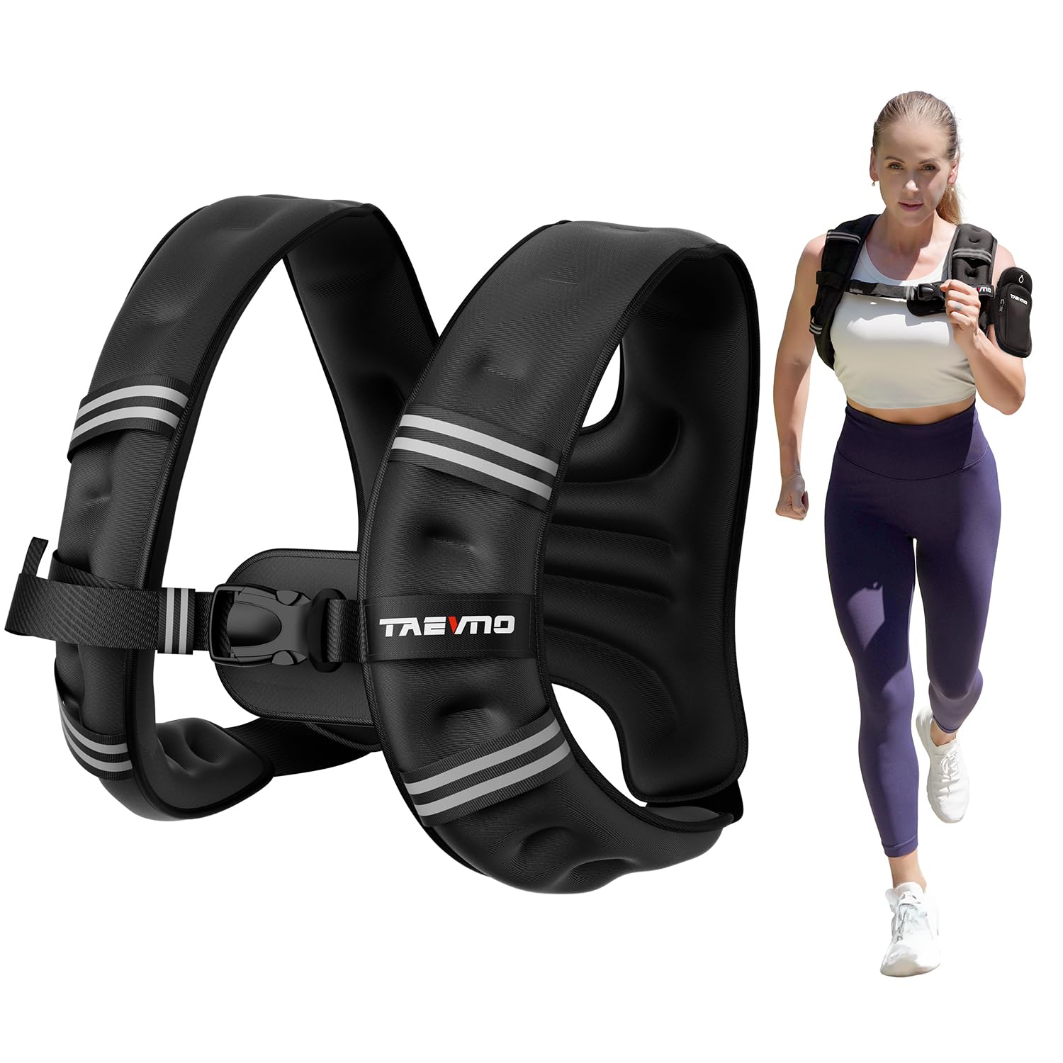 Weighted Vest 6lb 8lb 12lb 16lb 20lb 25lb Weighted Vest Woman with Detachable Phone Pouch Suitable for Women