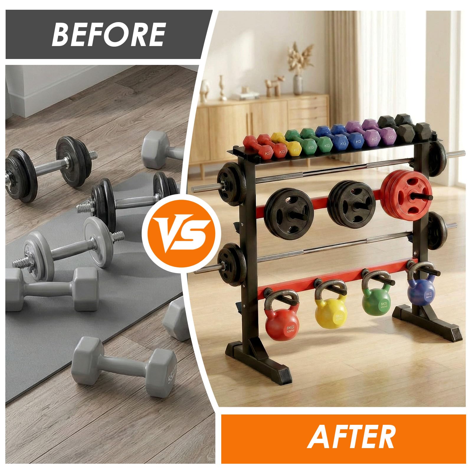 Supporto per manubri pesi per sollevamento pesi per sollevamento pesi fitness Porta Dischi Pesi Manubri per Palestra Casa max. 300 kg