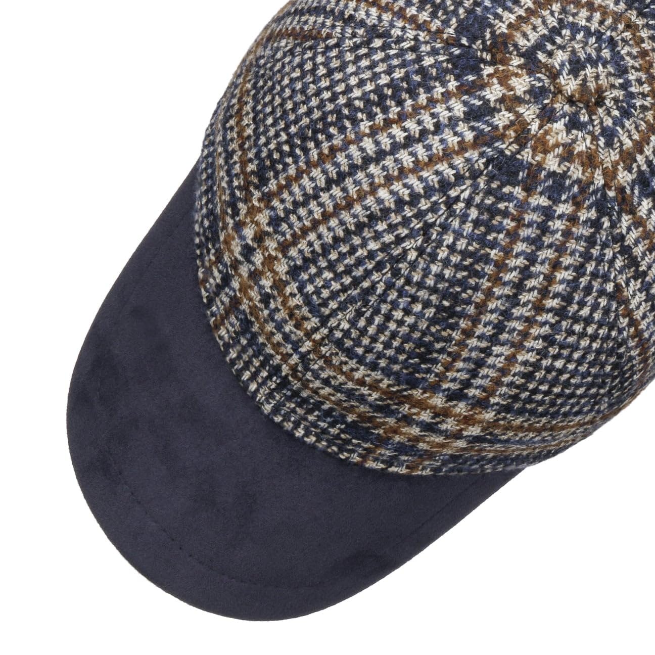 Lierys Gorra Tweed Check Hombre - de Lana béisbol Cerrado por atrás, con Visera otoño/Invierno Invierno