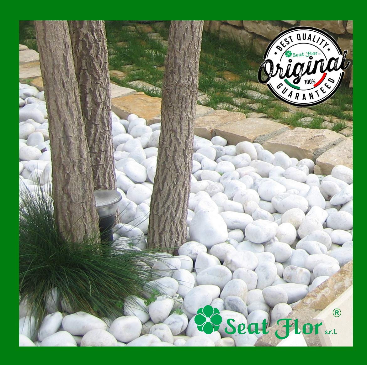 Seat Flor srl® Lot 25 kg Pierre Blanche Jardin Diamètre 40-60 cm