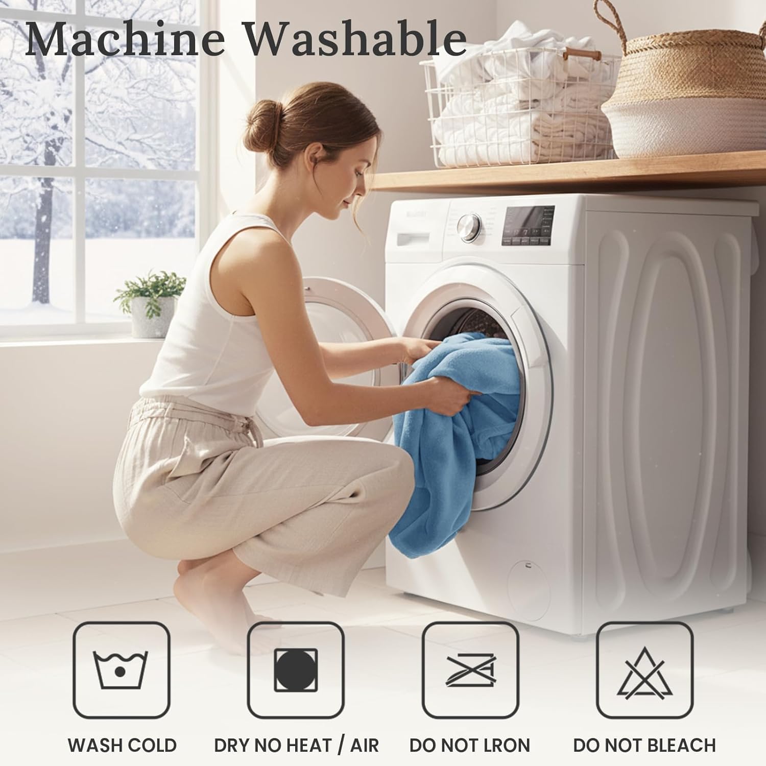 Sasttie Fluffy Comforter Set Queen 3 Pieces - Super Soft & Fuzzy Greyish Blue Comforter Set for Winter Warm Fleece Bedding, 1 Luxury Heavy Faux Fur Down Alternative Comforter with 2 Pillow Cases - Image 8