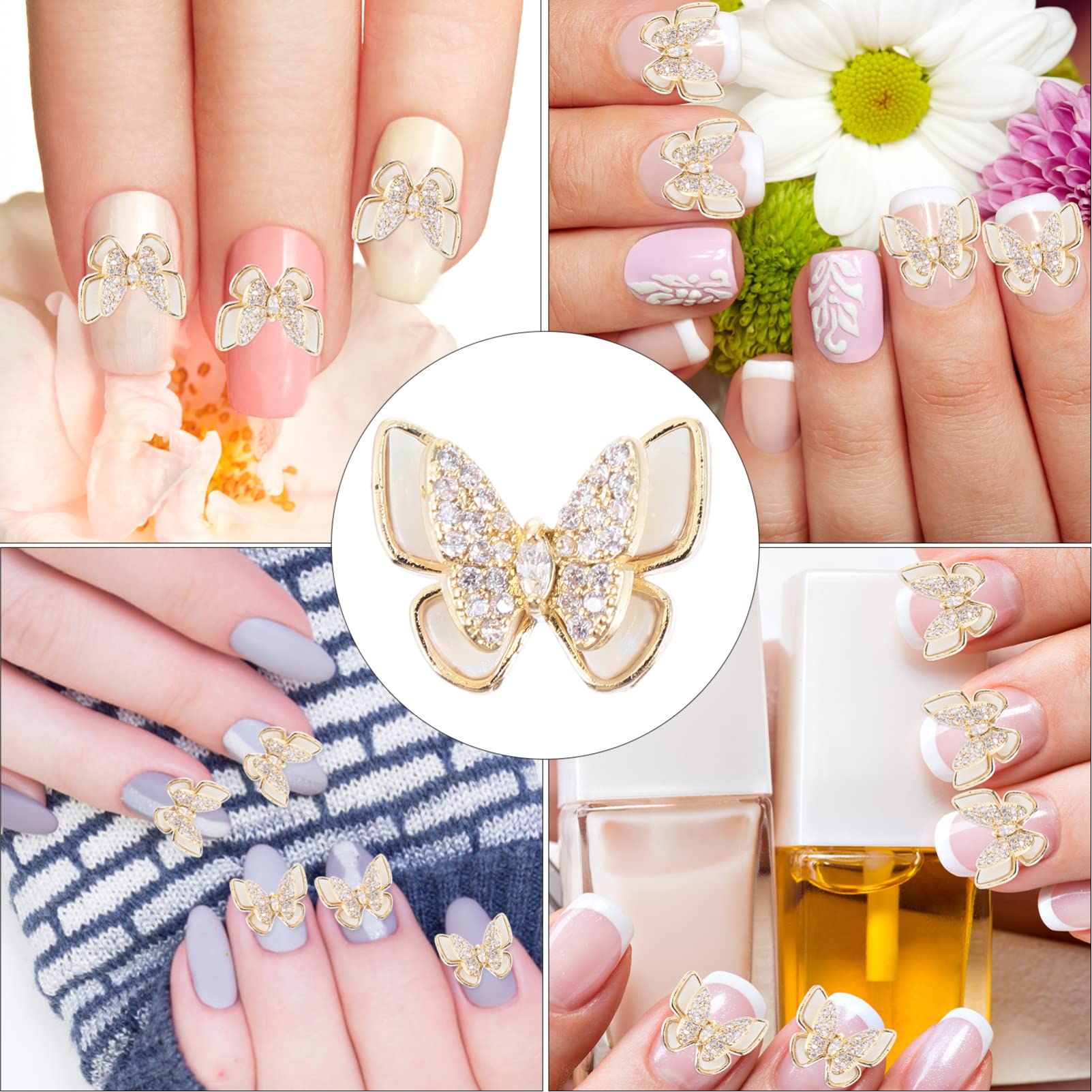 Beavorty 15 Piezas De Tachuelas De Uñas Con Diamantes De Imitación Accesorios De Joyería Accesorios De Joyería De Uñas De Metal Para Decoración De Niñas Hermosos Accesorios De Arte De