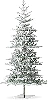 Vista 133 de Glitzhome Prelit Christmas Tree, 6ft Flocked Artificial Christmas Tree Serene Snowscape Fir with 300 Warm White Lights for Home, Office, Party