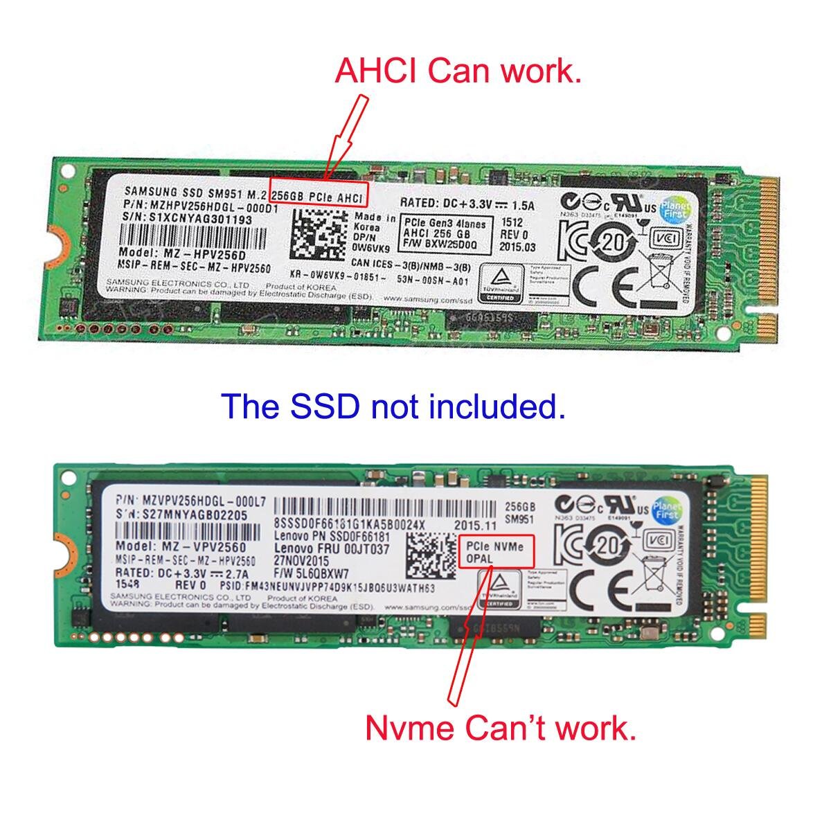 Cablecc Tarjeta de conversión de SSD AHCI de 12+16 pines 2014 2015 a M.2 NGFF M-Key AHCI SSD para A1493 A1502 A1465 A1466