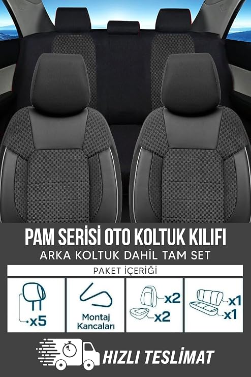 PAM Serisi Oto Koltuk Kılıfı (Siyah)