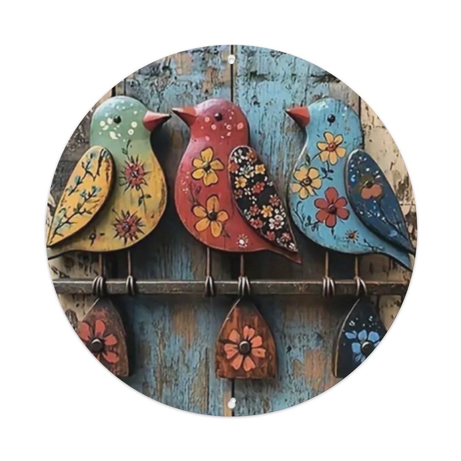 Igtefte Vintage Birds Tin Sign Style Home Bar Garden Wall Plaque Decor Metal Poster 8X8 Inch