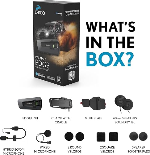 Cardo PACKTALK EDGE Off Road Vehicles, Snowmobile, Side x Side, ATV Communication for Every Terrain (Single) - 8