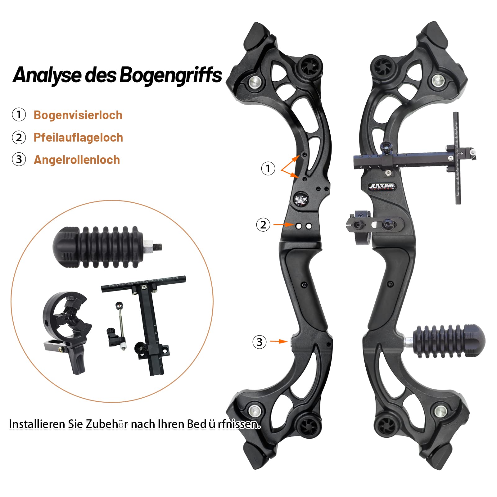 62 Zoll Profi Bogenschießen Recurvebogen 30-50lbs Takedown Recurvebogen Set Rechtshand Sportbogen Für Erwachsene Jugendliche Jagd (45LBS)