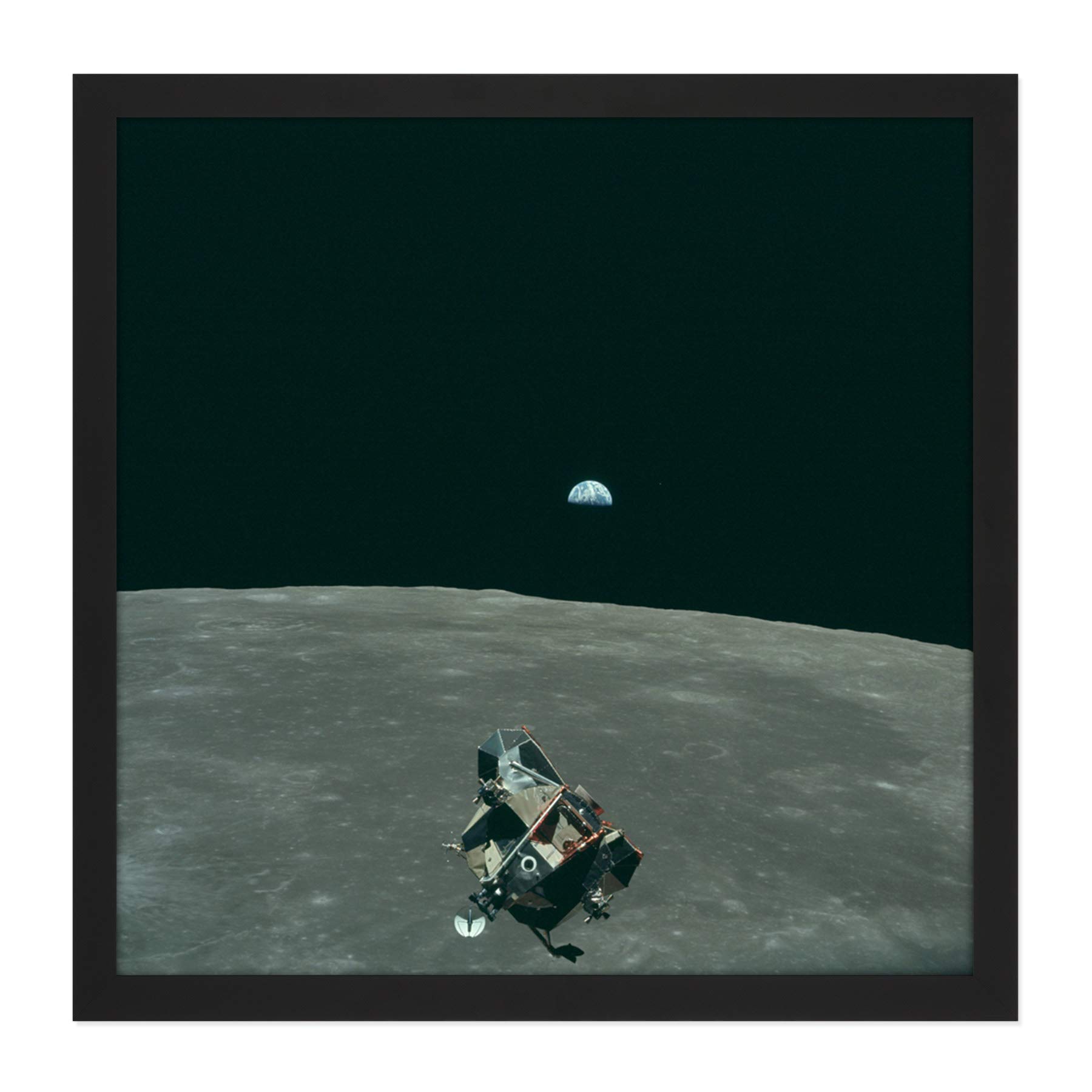 NASA Earth Moon Lunar Module Mars Photo Framed Picture Print - 16x16 Inch - Artery8