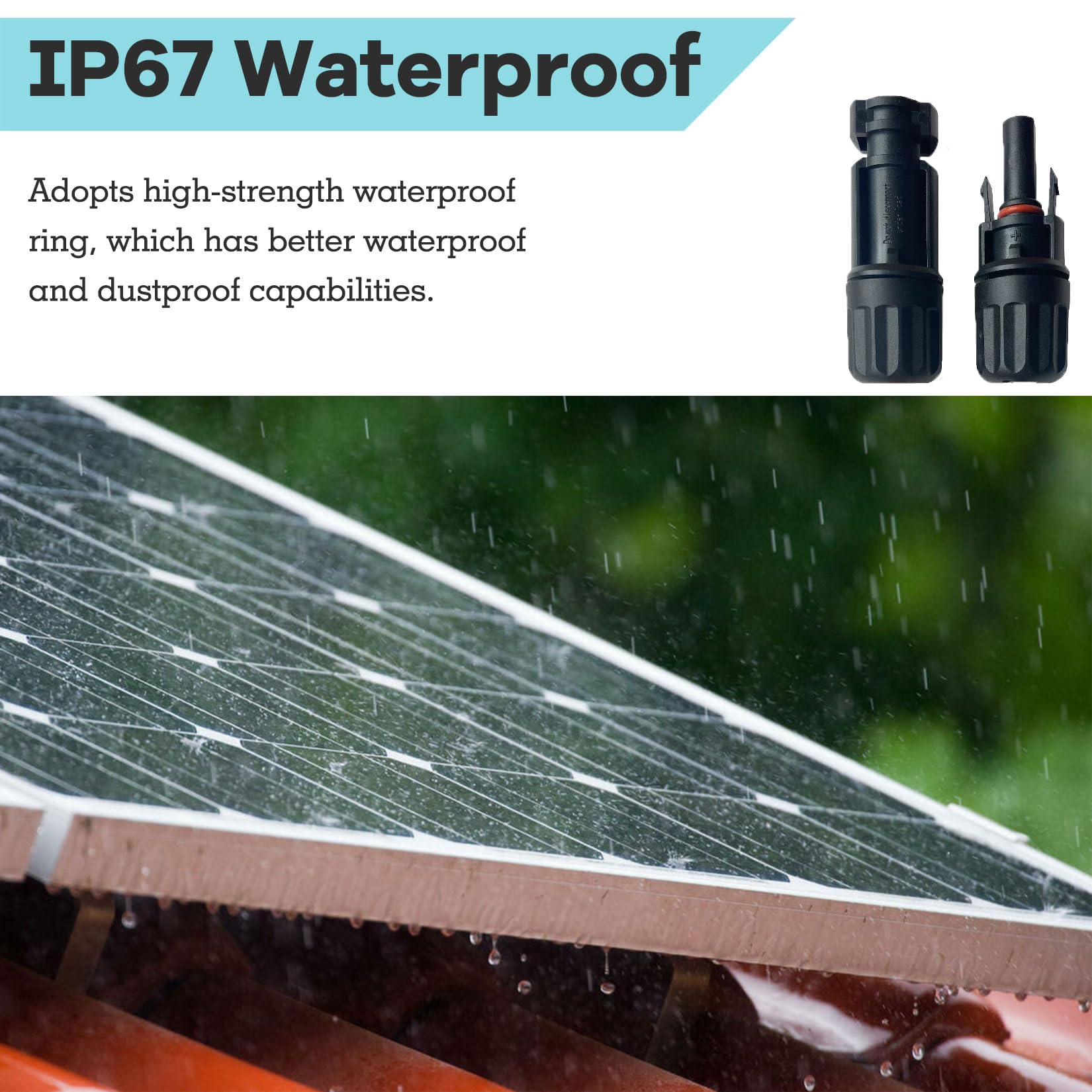Kabel solarny 4 mm², 5 m, przedłużacz solarny z wtyczką solarną, kabel PV czerwony/czarny, kabel fotowoltaiczny, cynowana miedź, oznaczony, do instalacji solarnych PV