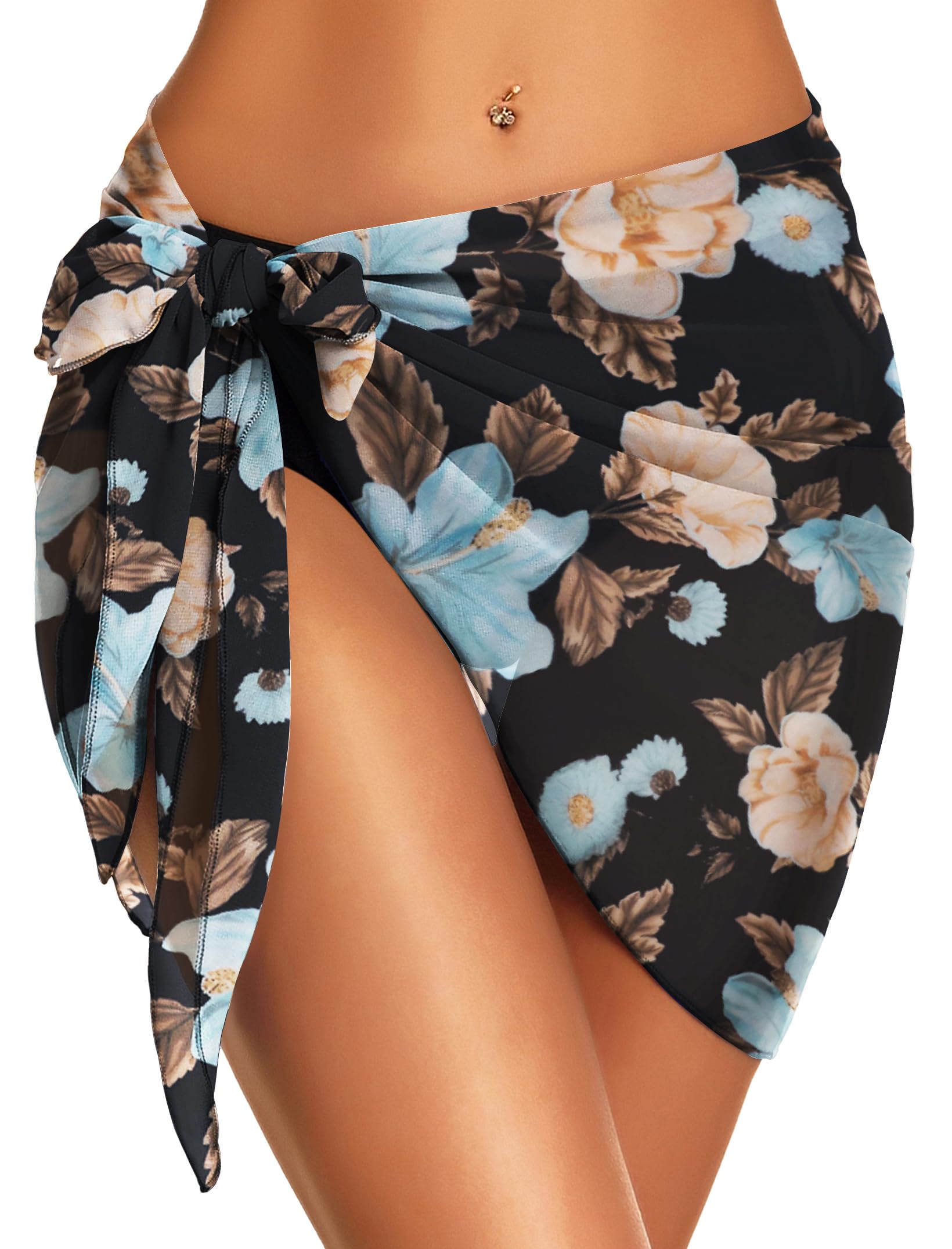 Swimsuit Coverups for Women Sarong Beach Bikini Wrap Sheer Short Skirt Chiffon Scarf for Swimwear